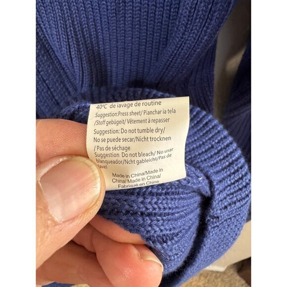NWT-Coofandy Women's Blue Sweater Size M cardigan long sleeve zip‎ up polyester - Picture 5 of 7